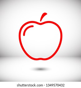 Apple vector icon. Apple fruit illustration icon.Web design vector logo. Apple isolated on background