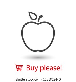Apple vector icon. Apple fruit illustration icon. Web design vector logo. Apple isolated on background