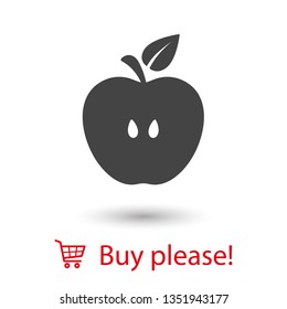 Apple vector icon. Apple fruit illustration icon.Web design vector logo. Apple isolated on background