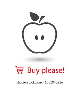 Apple vector icon. Apple fruit illustration icon.Web design vector logo. Apple isolated on background