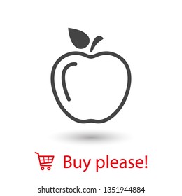Apple vector icon. Apple fruit illustration icon.Web design vector logo. Apple isolated on background