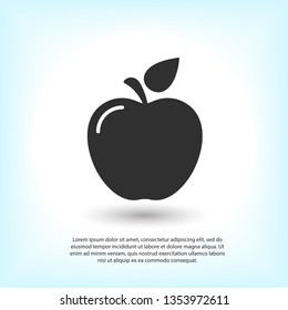 Apple vector icon. Apple fruit illustration icon.Web design vector logo. Apple isolated on background