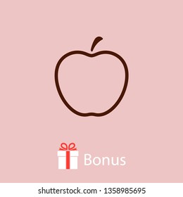 Apple vector icon. Apple fruit illustration icon.Web design vector logo. 