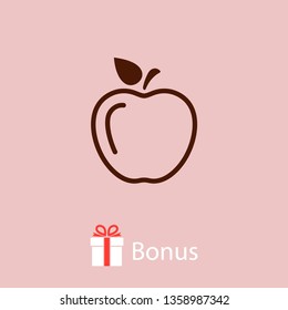 Apple vector icon. Apple fruit illustration icon.Web design vector logo. 