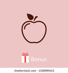 Apple vector icon. Apple fruit illustration icon.Web design vector logo. 