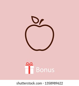 Apple vector icon. Apple fruit illustration icon.Web design vector logo. 