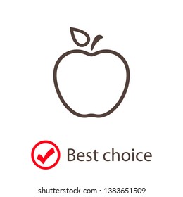 Apple vector icon. Apple fruit illustration icon.Web design vector logo. Apple isolated on background