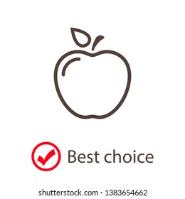 Apple vector icon. Apple fruit illustration icon.Web design vector logo. Apple isolated on background