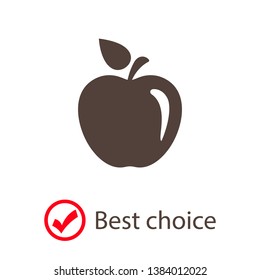 Apple vector icon. Apple fruit illustration icon.Web design vector logo. Apple isolated on background