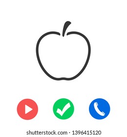 Apple vector icon. Apple fruit illustration icon.Web design vector logo. Apple isolated on background