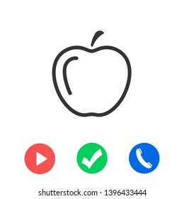 Apple vector icon. Apple fruit illustration icon.Web design vector logo. Apple isolated on background