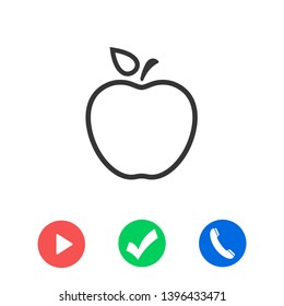 Apple vector icon. Apple fruit illustration icon.Web design vector logo. Apple isolated on background