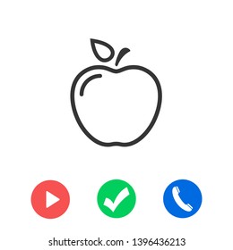 Apple vector icon. Apple fruit illustration icon.Web design vector logo. Apple isolated on background