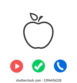 Apple vector icon. Apple fruit illustration icon.Web design vector logo. Apple isolated on background