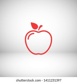 Apple vector icon. Apple fruit illustration icon.Web design vector logo. Apple isolated on background