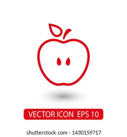 Apple vector icon. Apple fruit illustration icon.Web design vector logo. Apple isolated on background