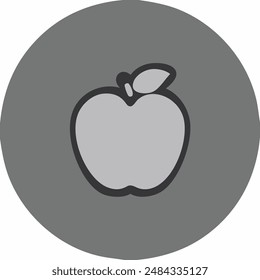 Icono de Vector de Apple. Icono de estilo plano de manzana gris. Diseño de manzanas y frutas.