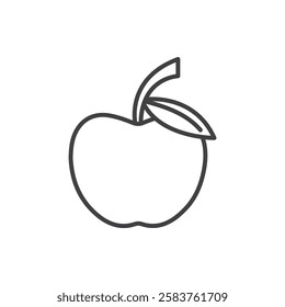 Apple vector icon isolated in black line