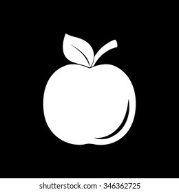 apple vector icon isolated on black