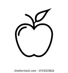 
apple vector icon, isolated outline illustratio