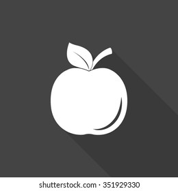 apple vector icon with long shadow