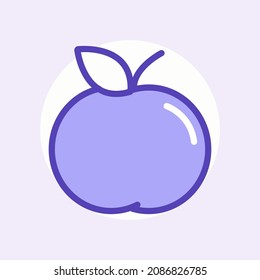 icono del vector de manzana, símbolo de fruta orgánica. Ilustración vectorial plana moderna y simple para sitio web o aplicación móvil