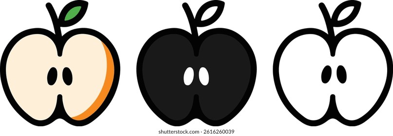 Apple vector icon set. apple symbols for your web design.