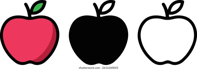 Apple vector icon set. apple symbols for your web design.