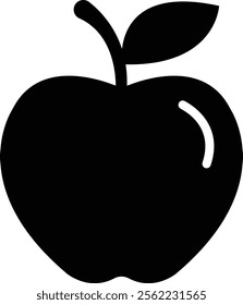 Apple vector icon, apple silhouette graphic pictogram or glyph. elements, nature organic fresh healthy design. format for versatile designs, web apps, ui. isolated on transparent background,