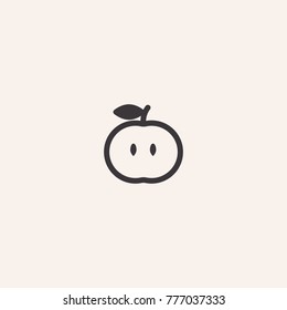 Apple. vector icon. symbol for your design, logo, UI. Vector illustration. EPS10