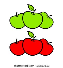 Apple vector icons on white background