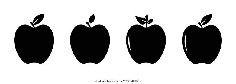 Apple vector icons set isolated on white background. fruit sign vector