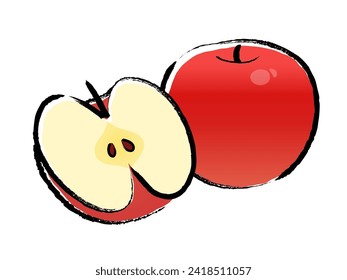 Apple vector illustration brush writing