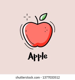 Apple. Vector illustration for cafe decoration.