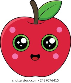 Apple Vector Illustration - Cartoon, Clipart And Line Art Design, Apple vector illustration in cartoon, clipart, and line art styles
