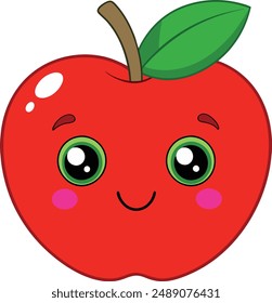 Apple Vector Illustration - Cartoon, Clipart And Line Art Design, Apple vector illustration in cartoon, clipart, and line art styles