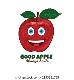 Apple vector illustration in cartoon and  logo design, perfect for fruit store logo