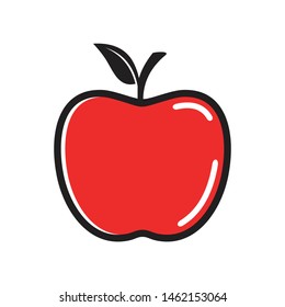 Apple vector illustration design icon logo template. Apple icon vector isolated illustration. Apple fruit with leaf flat vector icon for food apps and websites