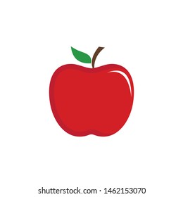 Apple vector illustration design icon logo template. Apple icon vector isolated illustration. Apple fruit with leaf flat vector icon for food apps and websites