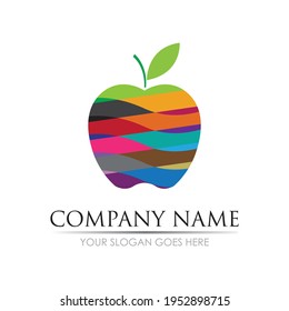 Plantilla de logotipo de icono de ilustración de vector de Apple