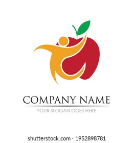 Plantilla de logotipo de icono de ilustración de vector de Apple