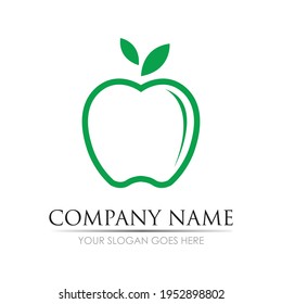 Plantilla de logotipo de icono de ilustración de vector de Apple