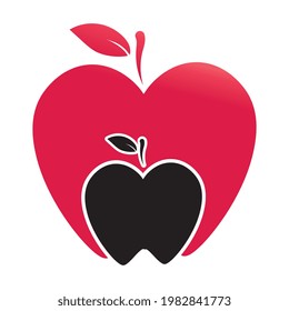 Plantilla de logotipo de icono de ilustración de vector de Apple