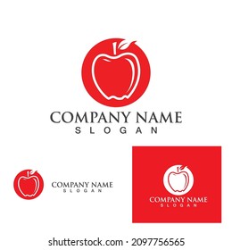 Plantilla de logotipo de icono de ilustración de vector de Apple