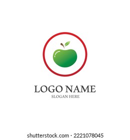 Plantilla de logotipo de icono de ilustración de vector de Apple