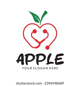 Plantilla de logotipo de icono de ilustración de vector de Apple