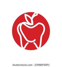 Plantilla de logotipo de icono de ilustración de vector de Apple
