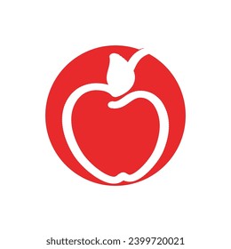 Plantilla de logotipo de icono de ilustración de vector de Apple