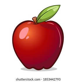 Apple Vector Illustration Design. Red Apple. Flat Design Vector Illustration Of A Red Apple On White Background.