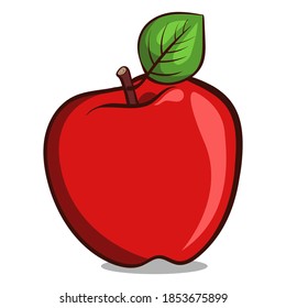 Diseño de la Ilustración del Vector de Apple. Manzana roja. Ilustración Vector De Diseño Plano De Una Manzana Roja Sobre Fondo Blanco. Vector drenado por mano